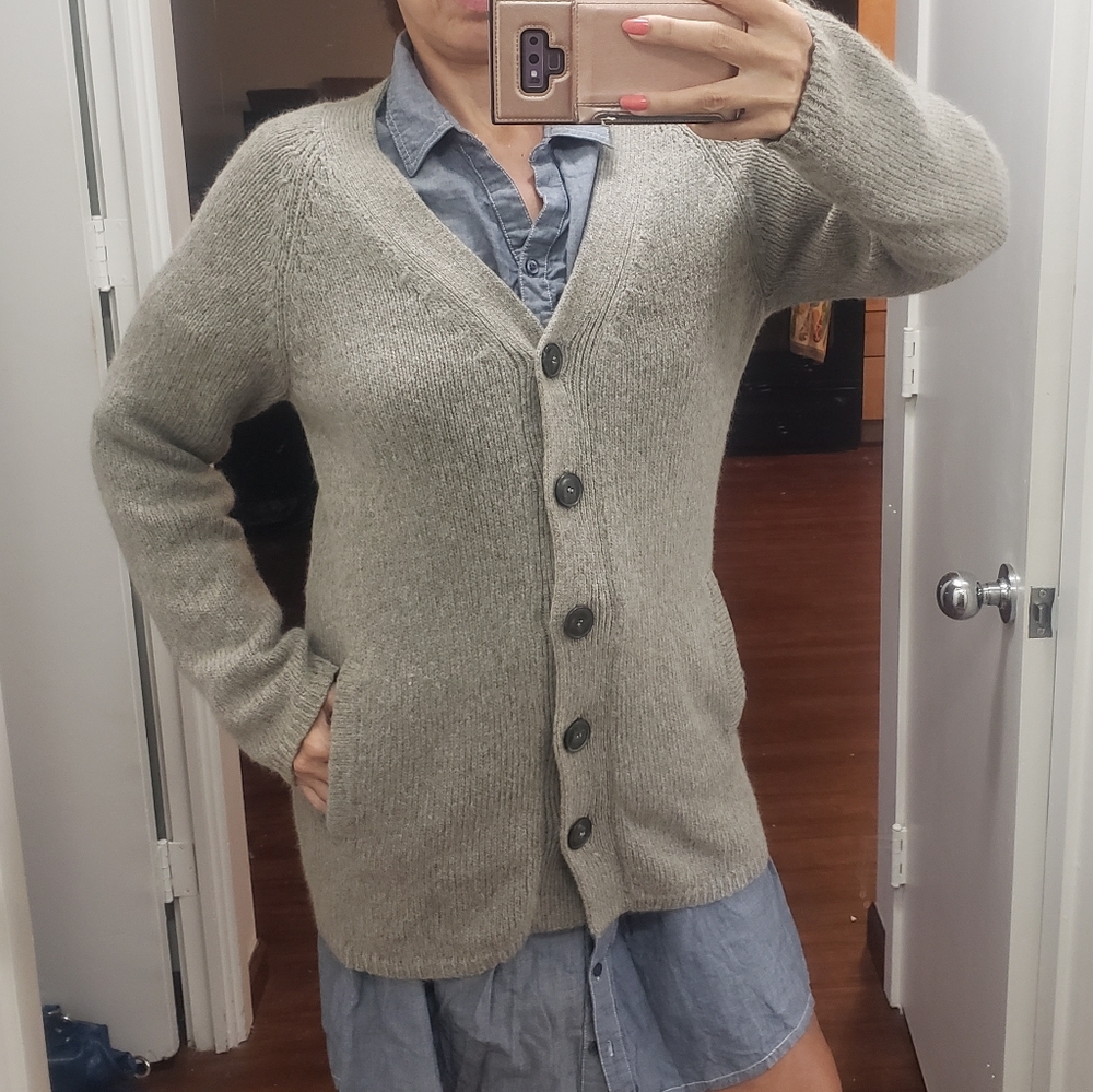 APC Wool mohair blend taupe Cardigan Made In Italy size L